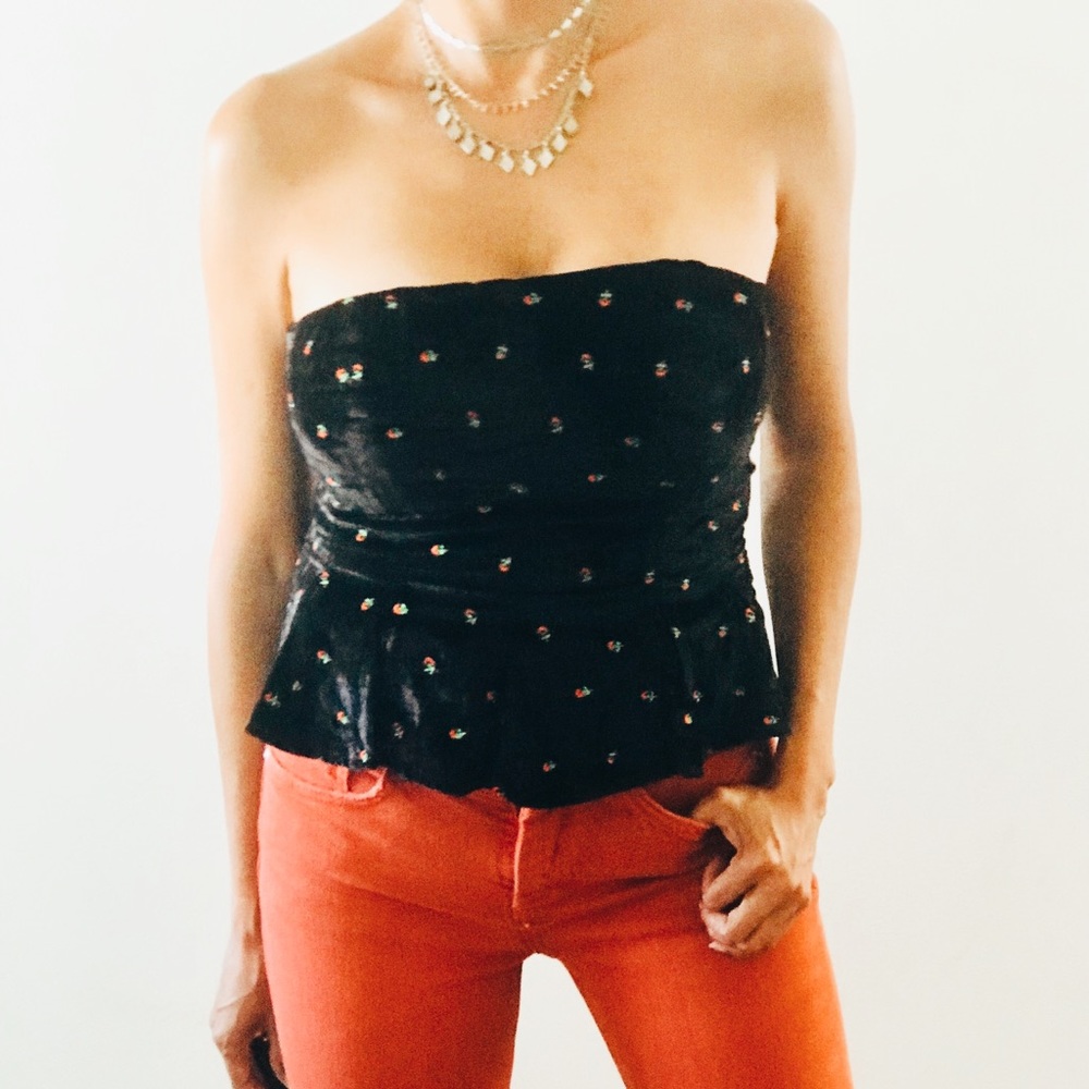 NWT Free People Rosie embroidered top Sz M